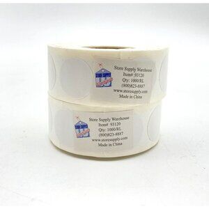 Color Coding Dot Stickers  White‎ 3/4" Self-Adhesive Round Labels 2 Pack 1000 ea